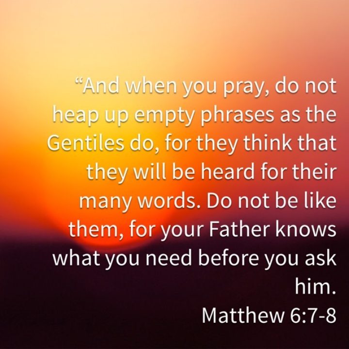 Verse of the Day - Matthew 6:7-8 KJV - Highland Park Baptist Church ...