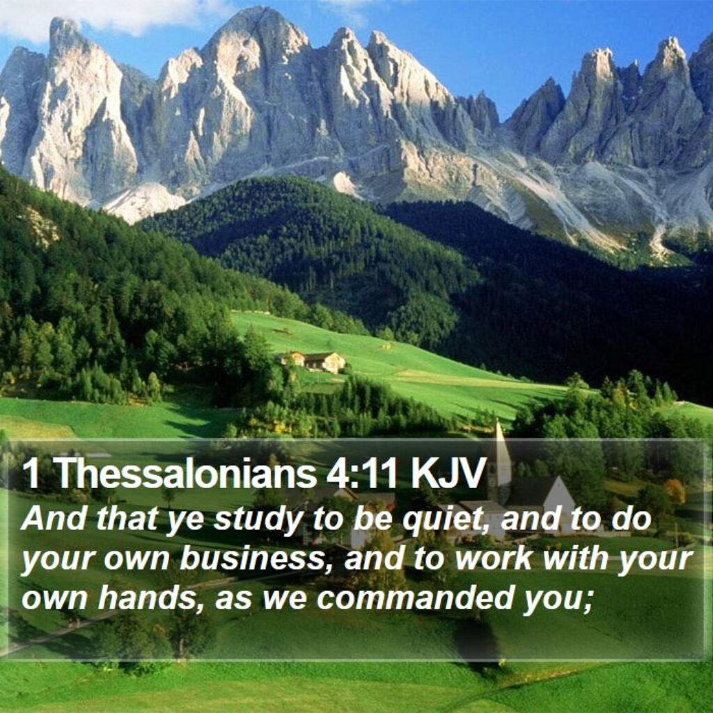 Verse Of The Day 1 Thessalonians 4 11 Kjv Highland Park Baptist